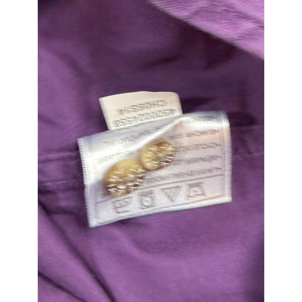 Ariat Mens Long Sleeve Button Down Western Shirt Purple Cotton Twill Medium - Picture 7 of 11